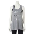 Juniors' So&reg; Mesh Graphic Racerback Tank Top, Girl's, Size: Xl, Med Grey