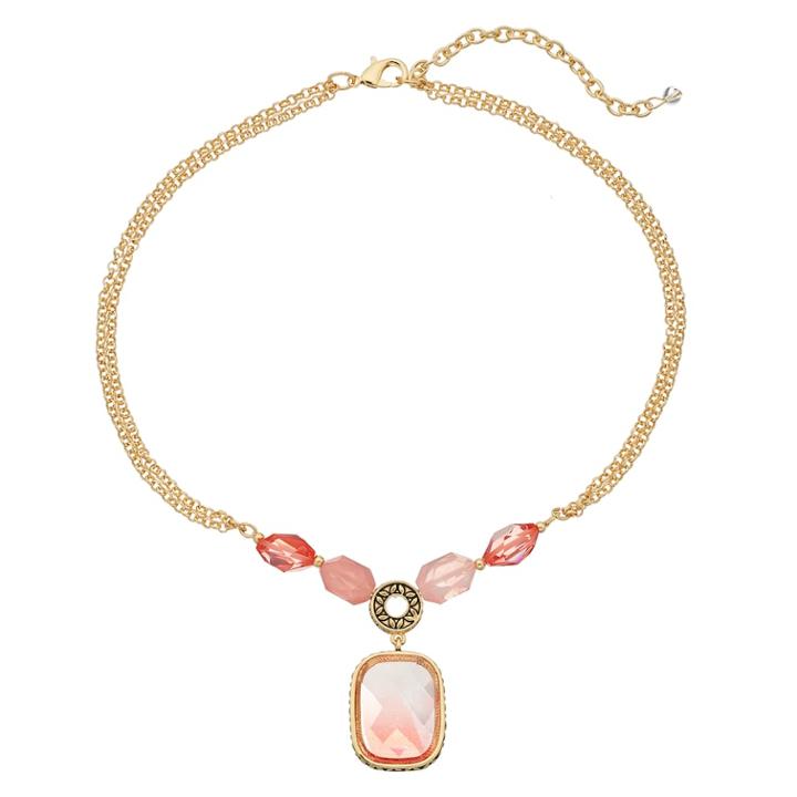 Napier Rectangle Pendant Necklace, Women's, Pink