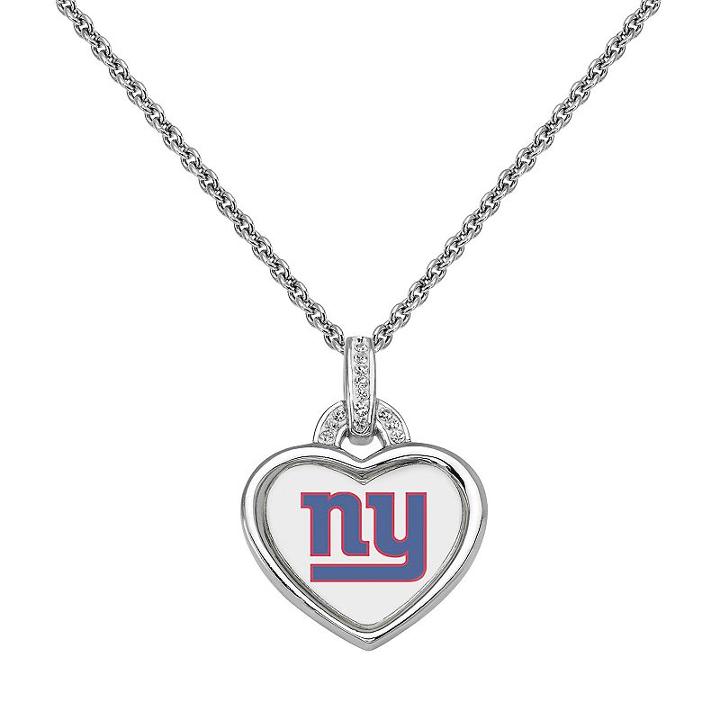 New York Giants Heart Pendant Necklace, Women's, Size: 18, White