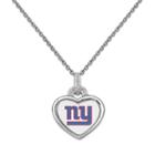 New York Giants Heart Pendant Necklace, Women's, Size: 18, White