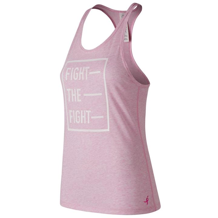 Women's New Balance Pink Ribbon Heather Tech Tank, Size: Large, Brown