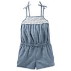 Girls 4-12 Oshkosh B'gosh&reg; Lace Chambray Romper, Girl's, Size: 8, Blue Other