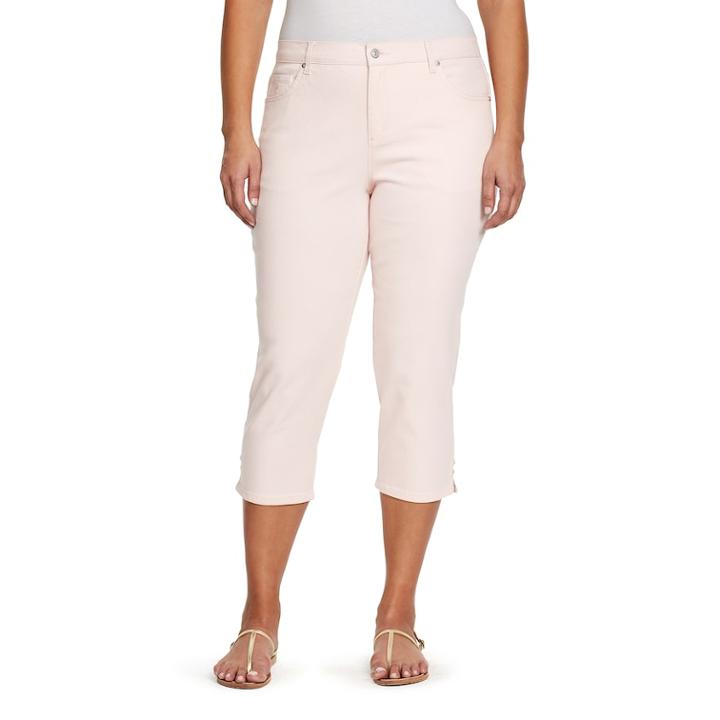 Plus Size Gloria Vanderbilt Amanda Twill Capris, Women's, Size: 22 W, Pink
