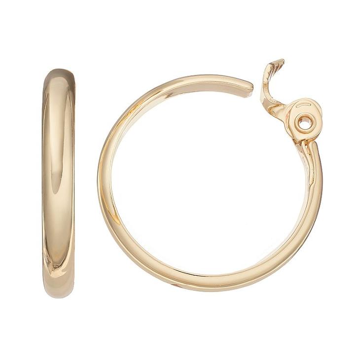 Napier Nickel Free Clip On Hoop Earrings, Women's, Gold