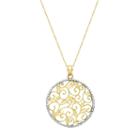 10k Gold Filigree Circle Pendant Necklace, Women's, Size: 18, Yellow