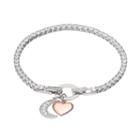 Dovetail Silver Plated Love You More Cubic Zirconia Tennis Bracelet, Women's, Size: 7.5, White