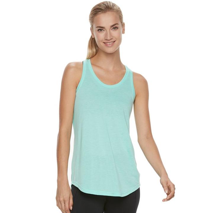 Women's Tek Gear&reg; Jersey Racerback Tank, Size: Large, Turquoise/blue (turq/aqua)