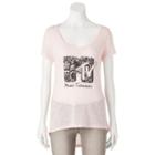 Juniors' Mtv Logo Graphic Tee, Girl's, Size: Large, Light Pink