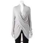 Women's Jennifer Lopez Twist-front Sweater, Size: Medium, Light Grey