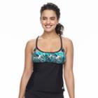 Women's Adidas Painted Palms D-cup Tankini Top, Size: Medium, Red