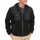 Big & Tall Levi's&reg; Fleece Mixed Media Hooded Jacket, Men's, Size: L Tall, Black