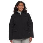 Plus Size Weathercast Hooded Soft Shell Rain Jacket, Women's, Size: 2xl, Black