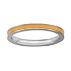 Stacks And Stones Sterling Silver Orange Enamel Stack Ring, Women's, Size: 5