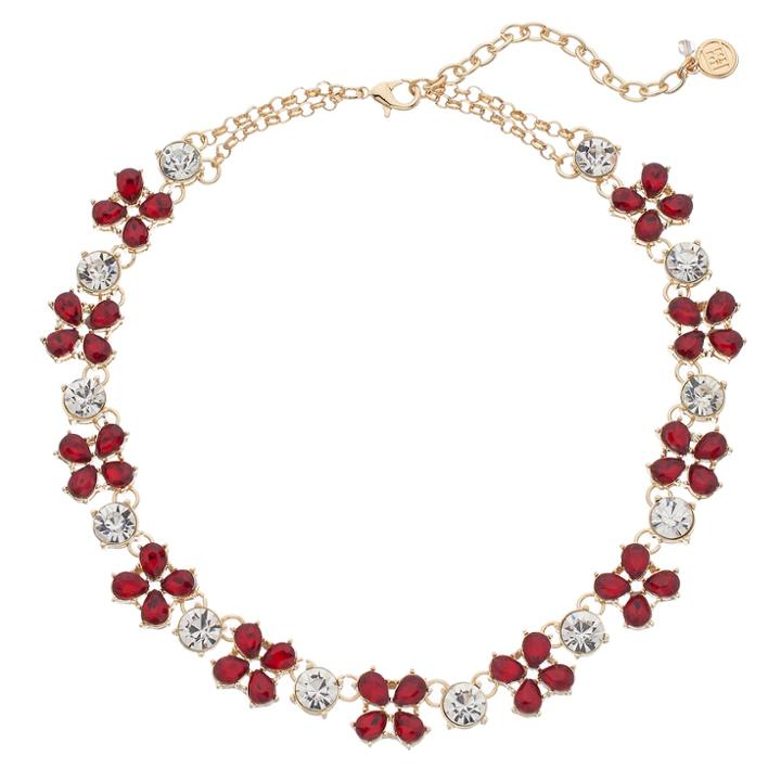 Dana Buchman Red Teardrop Cluster Station Necklace, Women's