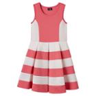 Girls 7-16 & Plus Size 2hip Striped Scuba Skater Dress, Girl's, Size: 12 1/2, Pink