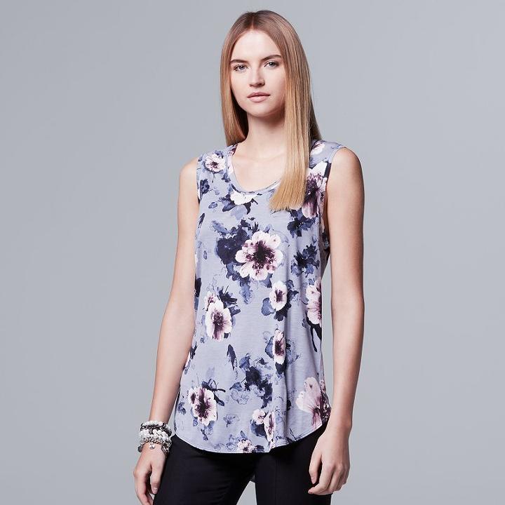 Women's Simply Vera Vera Wang Print Tank, Size: Large, Gold