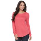 Women's Apt. 9&reg; Essential Crewneck Tee, Size: Xl, Med Pink