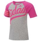 Girls 7-16 Adidas Raglan Adidas Graphic Tee, Girl's, Size: Large, Grey