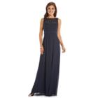Chaps Lace Empire Evening Gown - Women's, Size: 12, Blue (navy)