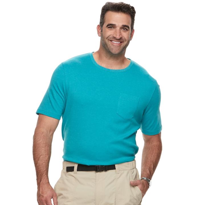 Big & Tall Croft & Barrow® Classic-fit Easy-care Interlock Tee, Men's, Size: 4xlt, Turquoise/blue (turq/aqua)