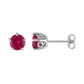 Stella Grace Laura Ashley Sterling Silver Lab Created Ruby Stud Earrings, Women's, Red