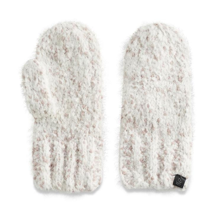 Women's Cuddl Duds Knit Mittens, White Oth