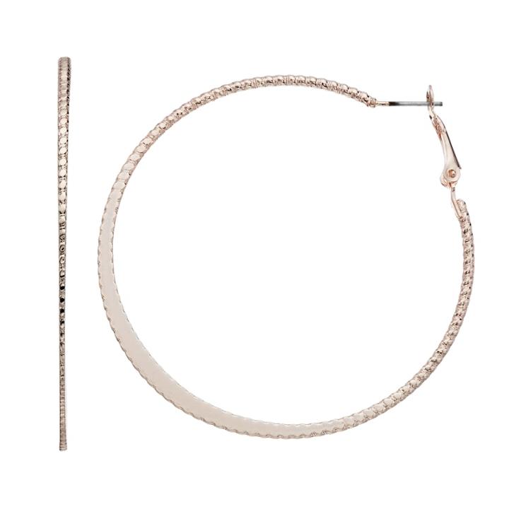 Nickel Free Rope Hoop Earrings, Women's, Pink