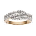 3/8 Carat T.w. Diamond 10k Gold Bypass Ring, Women's, White