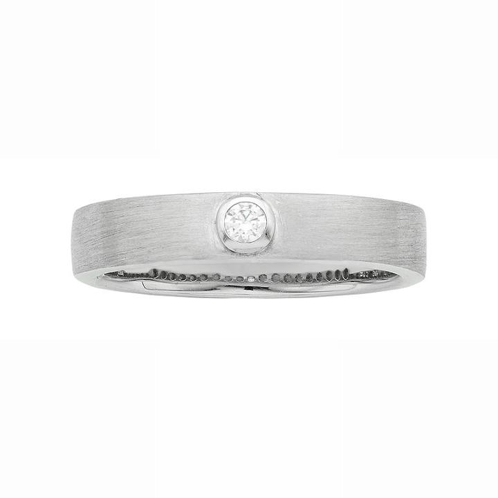 Love 360 14k White Gold 1/10 Carat T.w. Diamond Wedding Ring, Adult Unisex, Size: 7