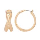 Dana Buchman Crisscross Nickel Free Hoop Earrings, Women's, Gold