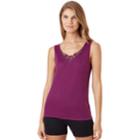 Cuddl Duds Softech Venice Lace-trim Tank - Women's, Size: Small, Med Purple