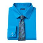 Big & Tall Croft & Barrow&reg; Classic-fit Striped Dress Shirt And Patterned Tie Boxed Set, Men's, Size: 20 34/5b, Blue Other