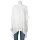 Sonoma Goods For Life&trade; Tassel Lace-up Poncho, Women's, White Oth
