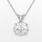 Renaissance Collection 10k White Gold Cubic Zirconia Round-cut Pendant - Made With Swarovski Zirconia, Women's