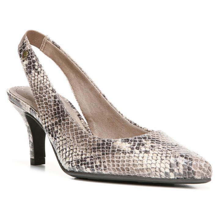 Lifestride Shena Women's Slingback High Heels, Size: Medium (6.5), Brown Over