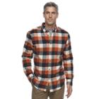 Men's Croft & Barrow&reg; True Comfort Plaid Classic-fit Flannel Button-down Shirt, Size: Large, Med Brown