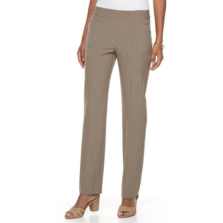Women's Croft & Barrow&reg; Polished Pull-on Pants, Size: 4 Short, Med Beige