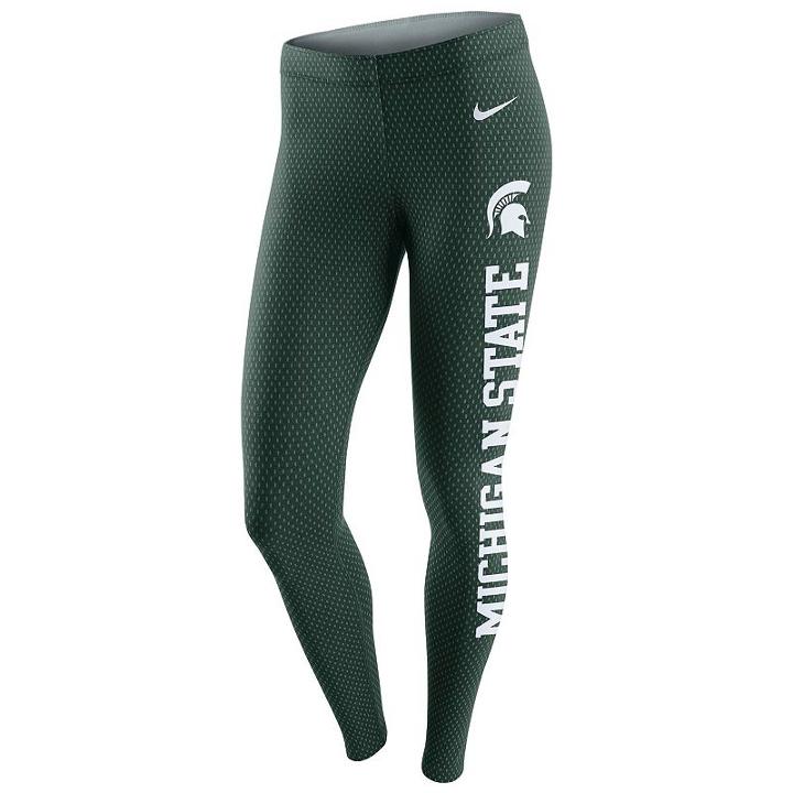 Women's Nike Michigan State Spartans Leg-a-see Dri-fit Leggings, Size: Xl, Green