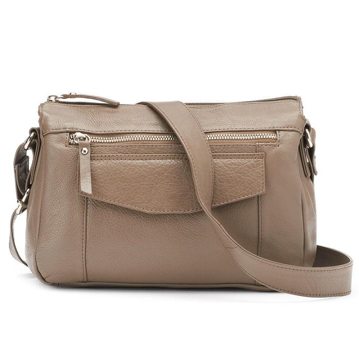 La Diva Aiden Triple-entry Leather Crossbody Bag, Women's, Lt Brown