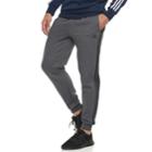 Men's Adidas Essential Striped Jogger Pants, Size: Medium, Dark Grey