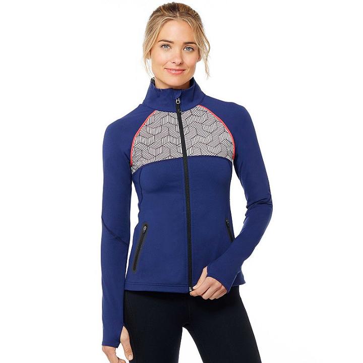 Women's Shape Active Sphere Zip Up Jacket, Size: Medium, Blue (navy)