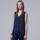 Women's Simply Vera Vera Wang Handkerchief Hem Tank, Size: Xl, Dark Blue