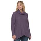 Plus Size Sonoma Goods For Life&trade; Supersoft Cowlneck Tunic, Women's, Size: 3xl, Drk Purple