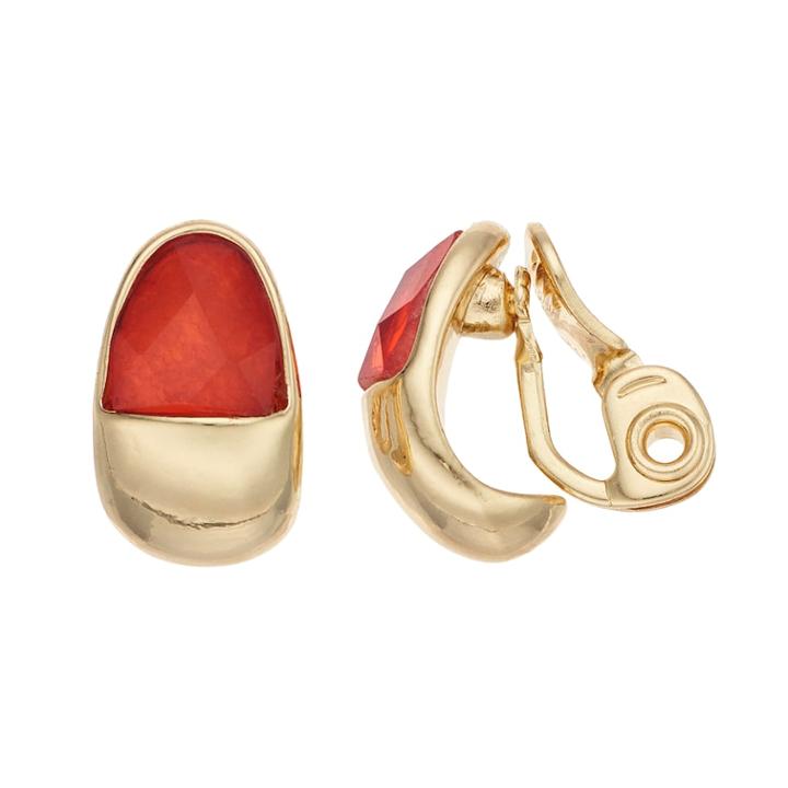 Napier Semi-hoop Nickel Free Clip-on Earrings, Women's, Pink