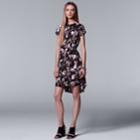 Women's Simply Vera Vera Wang Abstract High-low Sheath Dress, Size: Large, Black