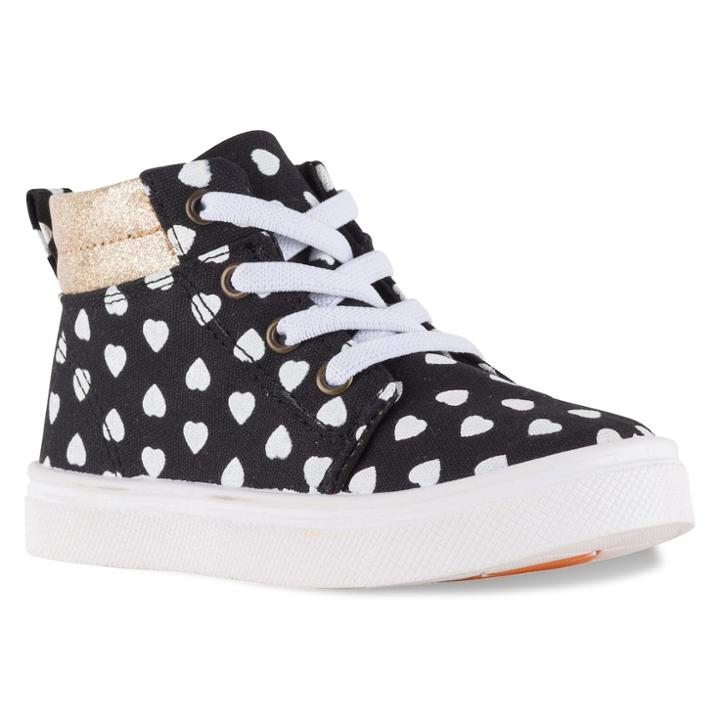 Oomphies Sam Toddler Girls' High Top Sneakers, Size: 7 T, Black Gold