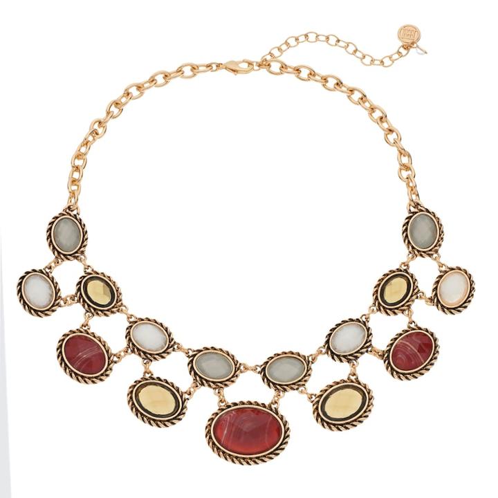 Dana Buchman Textured Oval Link Statement Necklace, Women's, Brown