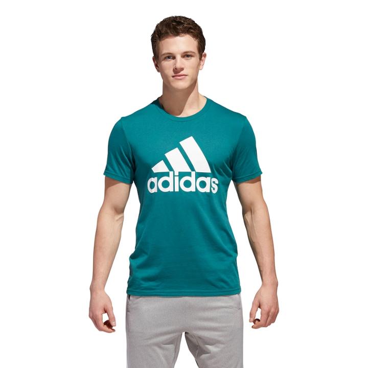 Men's Adidas Logo Tee, Size: Large, Dark Green