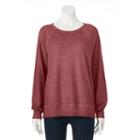 Juniors' Cloud Chaser Split Hem Sweatshirt, Girl's, Size: Medium, Light Red