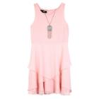 Girls 7-16 Iz Amy Byer Chiffon Overlay Skirt Dress With Necklace, Girl's, Size: 8, Light Pink